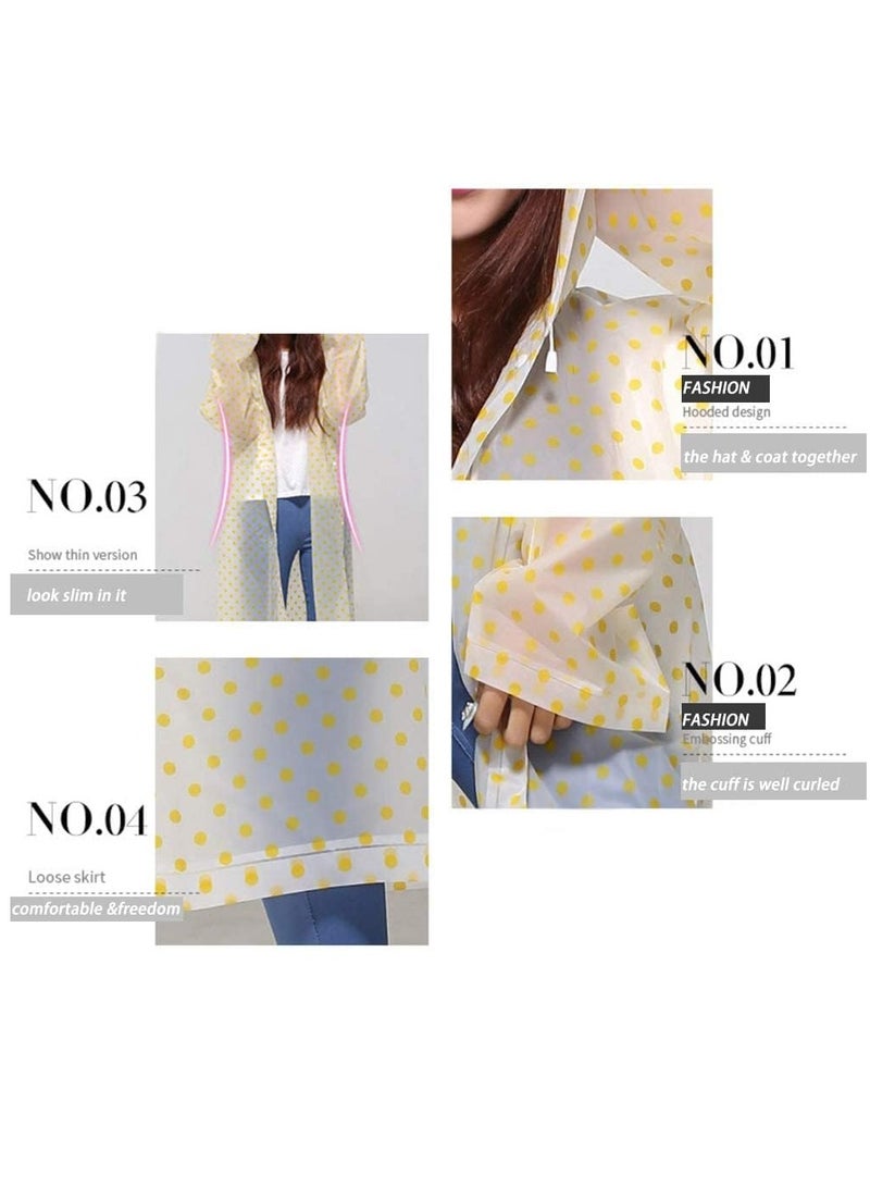 Suntown Rain Poncho with Hood - Adult Raincoat Waterproof Rain Ponchos for Men Women, Emergency Survival Kit Outdoor Camping Hiking Travel and Theme Parks Cute and Fun Dots Print - Image 4