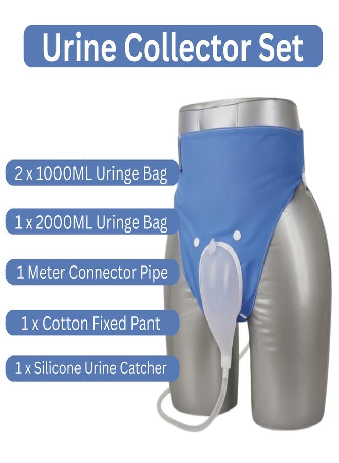 OTICA Urine Collector Set For Women Reusable Urine Bag | 2 x 1000ml & 1 x 2000ml Reusable Pee Bag | Silicone Urine Catcher With Long Tube | Skin Friendly Pant For Indoor & Outdoor Use - Image 3