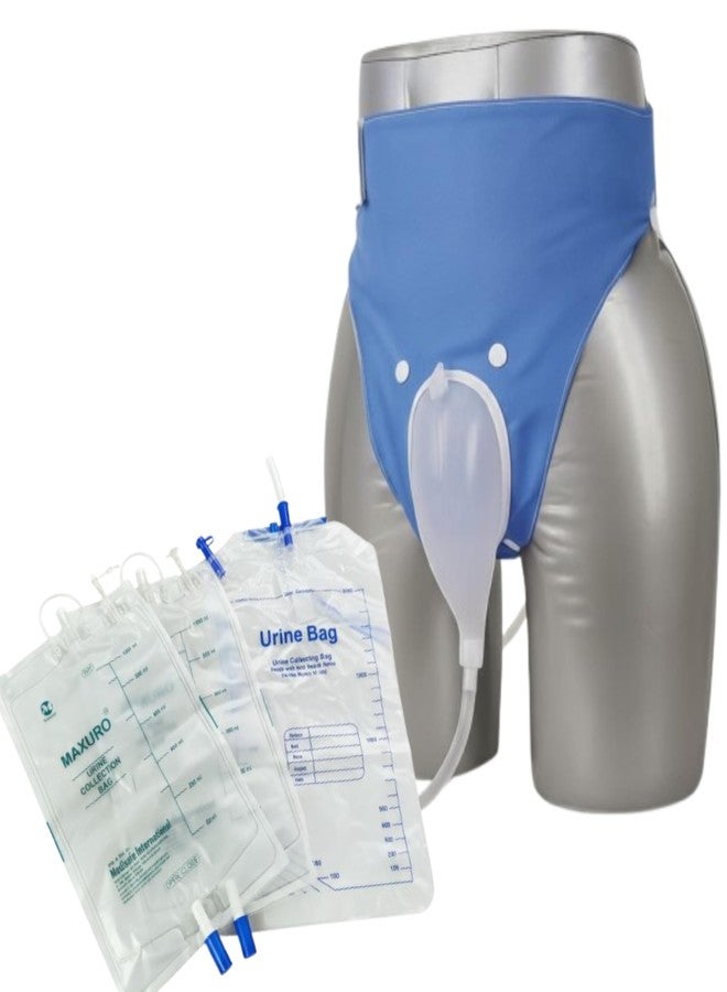 OTICA Urine Collector Set For Women Reusable Urine Bag | 2 x 1000ml & 1 x 2000ml Reusable Pee Bag | Silicone Urine Catcher With Long Tube | Skin Friendly Pant For Indoor & Outdoor Use - Image 1