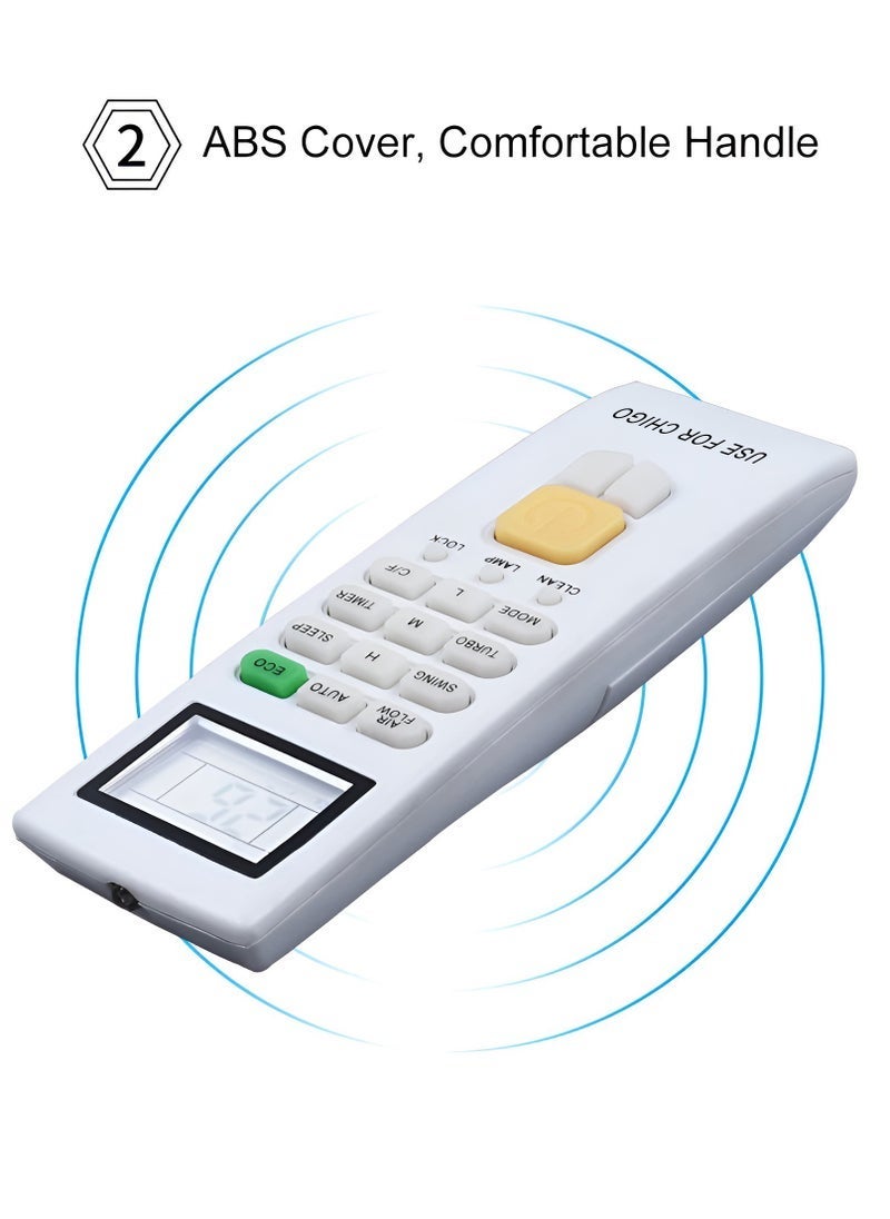 ELTRAZONE AC Remote Control for CHIGO Air Conditioner Model ZH/JA-03, ZHJA-03, ZH/JA 03 – Universal Replacement Remote, Easy-to-Use, High-Quality, Reliable, Compatible with CHIGO Air Conditioners, Durable, Efficient Cooling Control, Black - Image 5