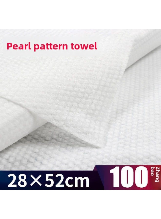 Generic Hair Salon Barber Shop Disposable Towel Thickened Foot Bath Towel Special Non-woven Cloth For Foot Wipe-Color:Pearl Pattern 60g 28*52 [100 Sheets]  - Image 1