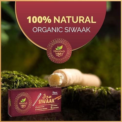 HikmaHerb Pack of 12 Miswak Sticks with 2 Holders - Vacuum Sealed Natural Chewing Sticks for Teeth - Natural Flavored Toothbrush for Teeth Whitening, Oral Health, and Fresh Breath || Pack of 12… - Image 3