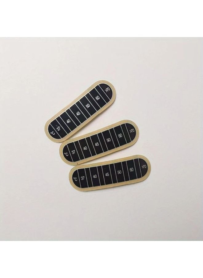 3pcs Black Color Changing Thermal Stickers Temperature Sensitive Strips 37C to 70C Range - Image 1