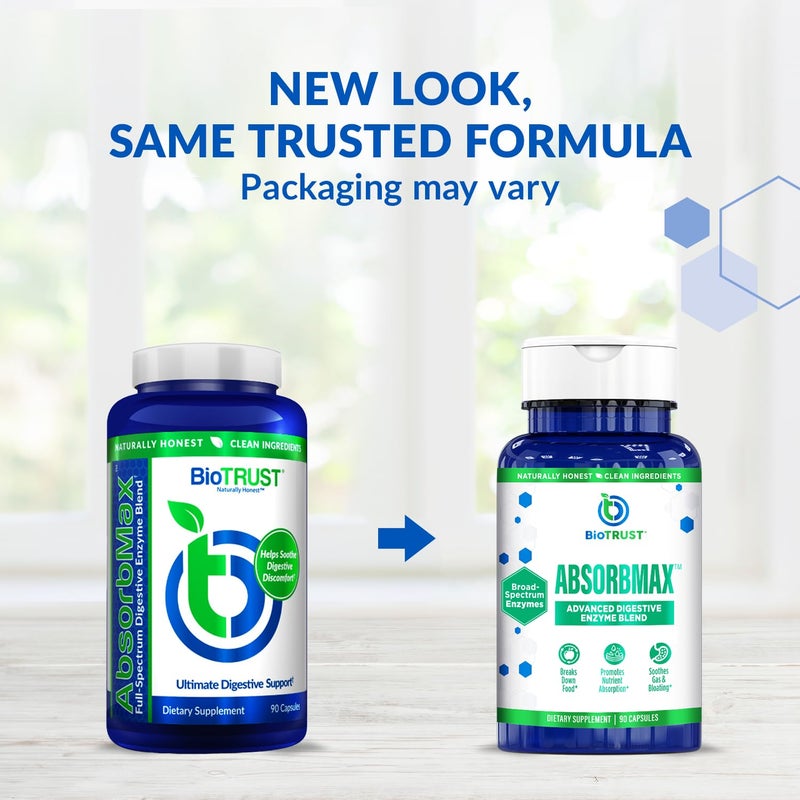 BioTrust AbsorbMax Broad Spectrum Digestive Enzyme Blend, Gluten Free, Non GMO, Digestive Support for Nutrient Digestion, Absorption and Periodic Digestive Discomfort and Bloating - Image 2