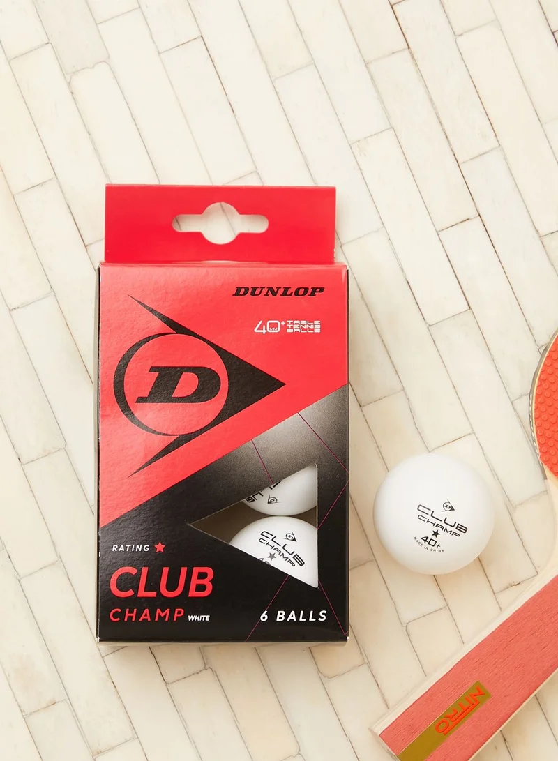 DUNLOP Dlop Table Tennis Bl 40 Club Champ 6 Ball Blister