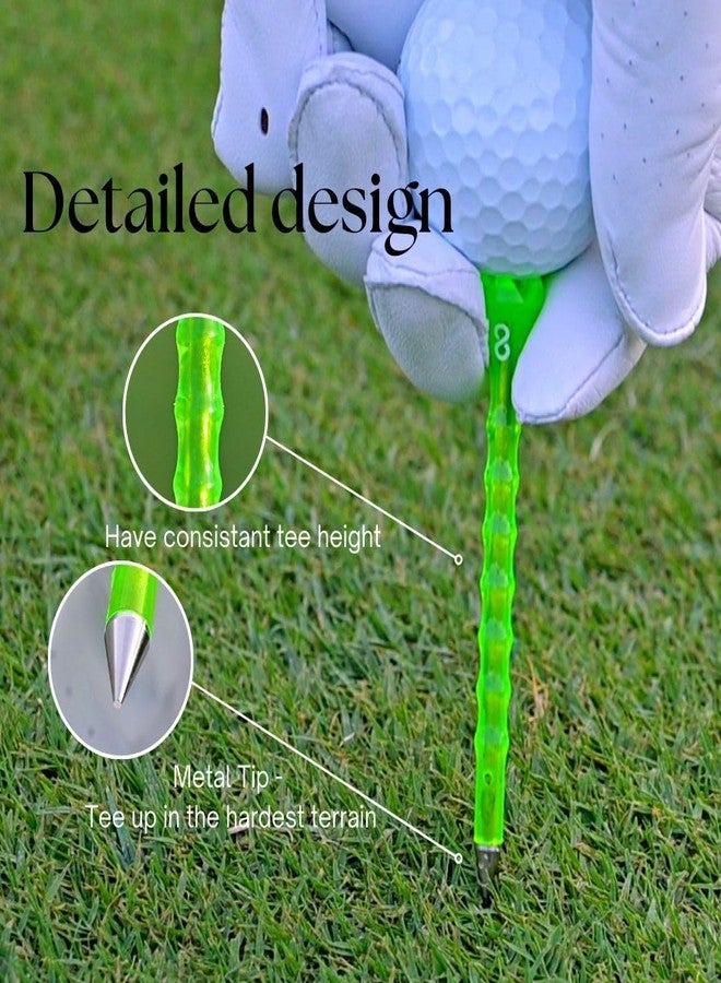 AIRGLO Forever Tee Premium Metal Unbreakable Golf Tees (2 Pack), Extended Metal Tip, Golf Club Groove Cleaner, Golf Divot Tool, Durable Transparent Plastic Golf Tees - Image 3
