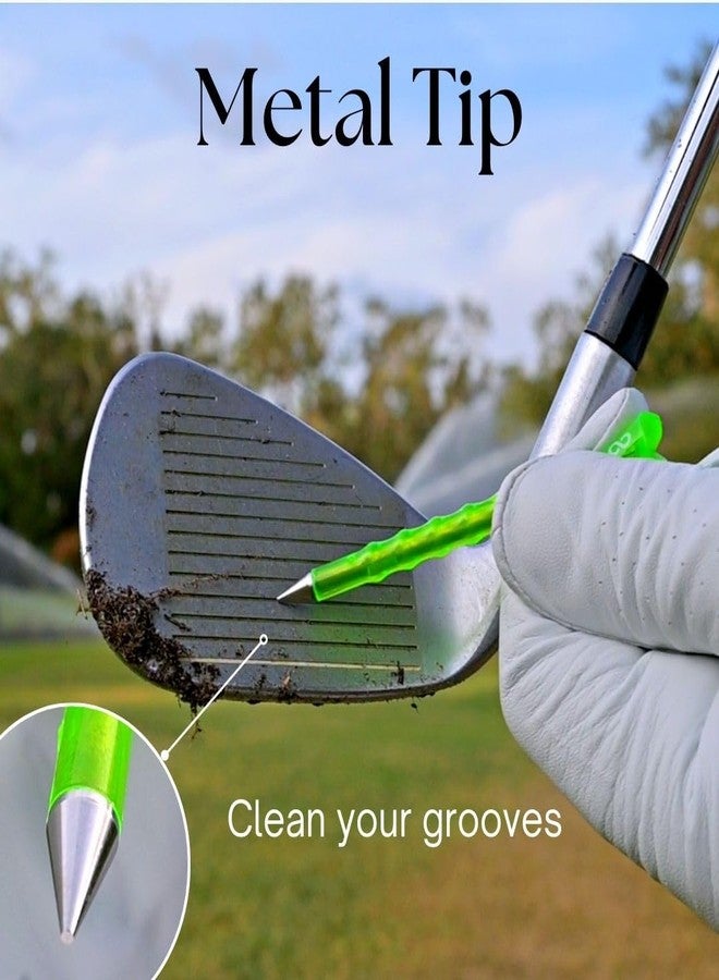 AIRGLO Forever Tee Premium Metal Unbreakable Golf Tees (2 Pack), Extended Metal Tip, Golf Club Groove Cleaner, Golf Divot Tool, Durable Transparent Plastic Golf Tees - Image 4