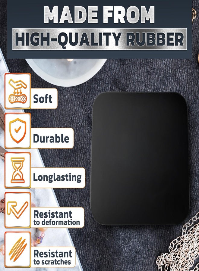 VIKROM 4 x 4" Synthetic Rubber Bench Block for Jewelry Making - Vibrations Absorbent Hard Rubber Block, Scratch and Deformation Resistance, Black Jewelry Soldering Block for Hammering, Shaping, and Forming - Image 3