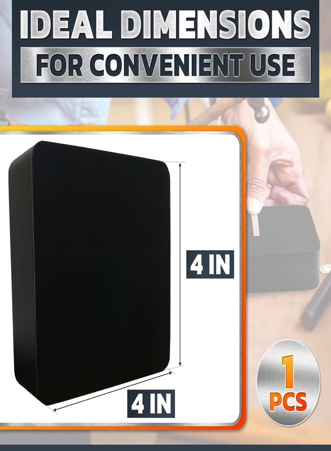 VIKROM 4 x 4" Synthetic Rubber Bench Block for Jewelry Making - Vibrations Absorbent Hard Rubber Block, Scratch and Deformation Resistance, Black Jewelry Soldering Block for Hammering, Shaping, and Forming - Image 2