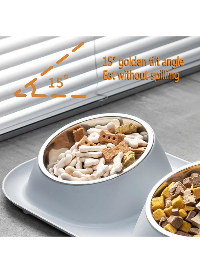 Knox Powering Generations Knox Dual Pet Feeding Bowl with Non-Slip Silicone Mat, Detachable Stainless Steel Food & Water Bowls for Cats, Small & Medium Dogs, Easy-Clean, BPA-Free, Spill-Proof Design - Image 3