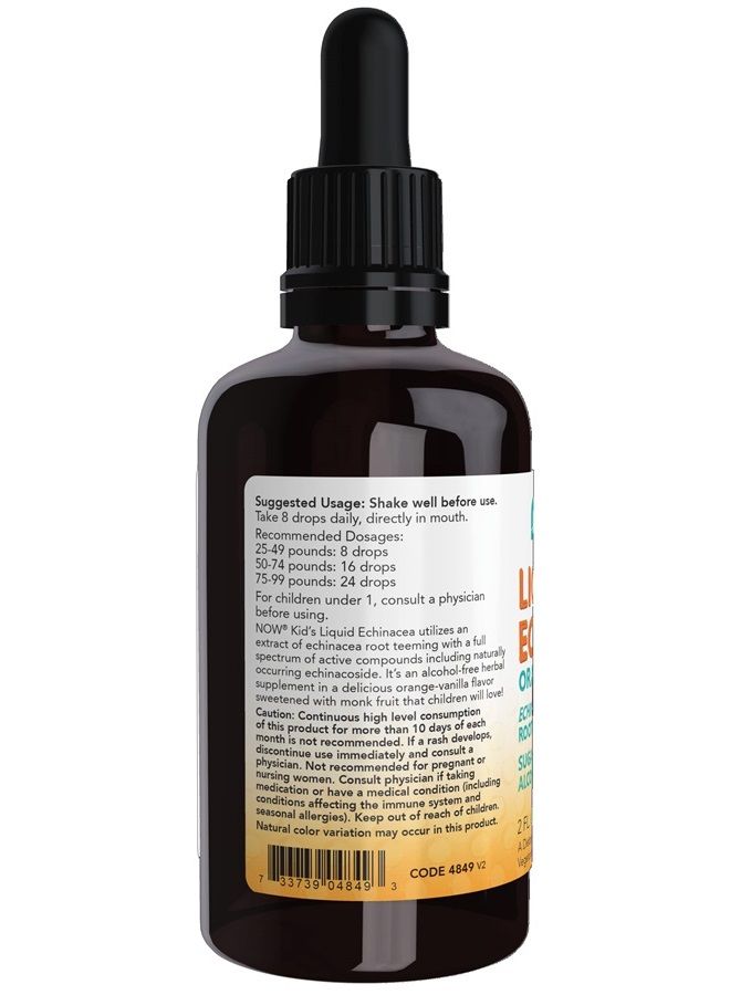 now مكملات، إشنسا سائلة للأطفال مع قطارة، دعم جهاز المناعة، مصممة للأطفال، 2 أونصة سائلة، قد يختلف التعبئة - Image 3