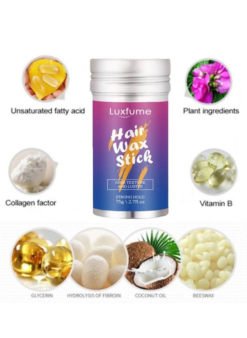 Luxfume Wax Stick for Hair Hair Pomade Stick Long-Lasting Styling Wax Stick Hair Wax Stick Smoothing & Slick Stick for Hair Wigs Styling Waxes for Fly Away & Edge Frizz Hair 75g  - Image 4