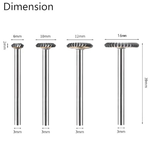 Luo ke 4 Pcs T Type Aluminum Cutting Burr 18 Shank T Type Chamfer Shape Tungsten Carbide Burs for Rotary Tools Y Type - Image 3