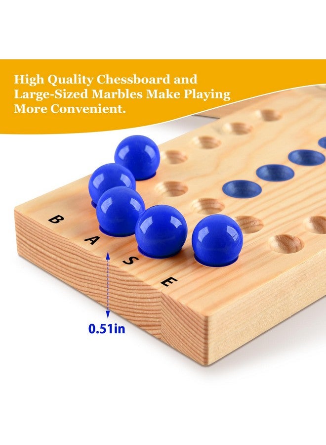 ALANGDUO Deeper Holes & Larger Marbles Original Wooden Marble Board Game, Portable for 2-6 Players, Wahoo Game with 36 Marbles & 12 Dice for Family, Friends, Party, Travel, and Camping - Image 3