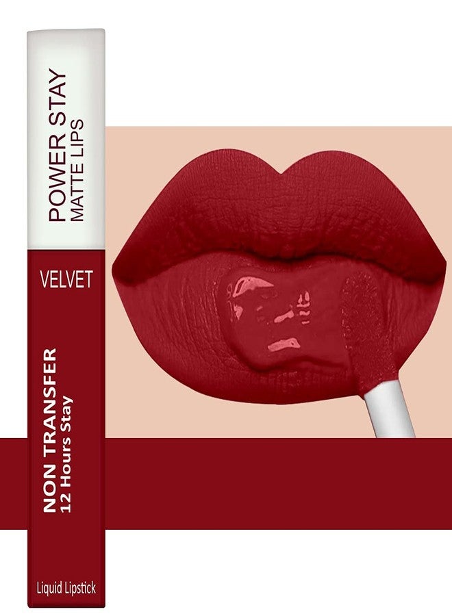ForSure® Liquid Matte Lipstick Waterproof - Power Stay Lipstick combo of 4 (Upto 12 Hrs Stay) (Cherry Maroon, Pink Blush, Deep Brown, Deep Red) - Image 3