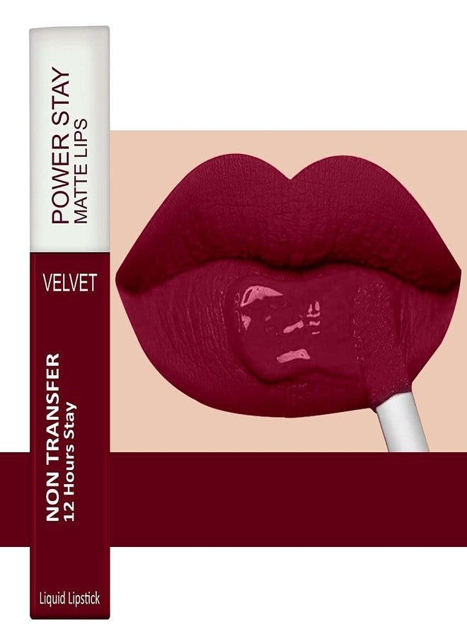 ForSure® Liquid Matte Lipstick Waterproof - Power Stay Lipstick combo of 4 (Upto 12 Hrs Stay) (Cherry Maroon, Pink Blush, Deep Brown, Deep Red) - Image 2