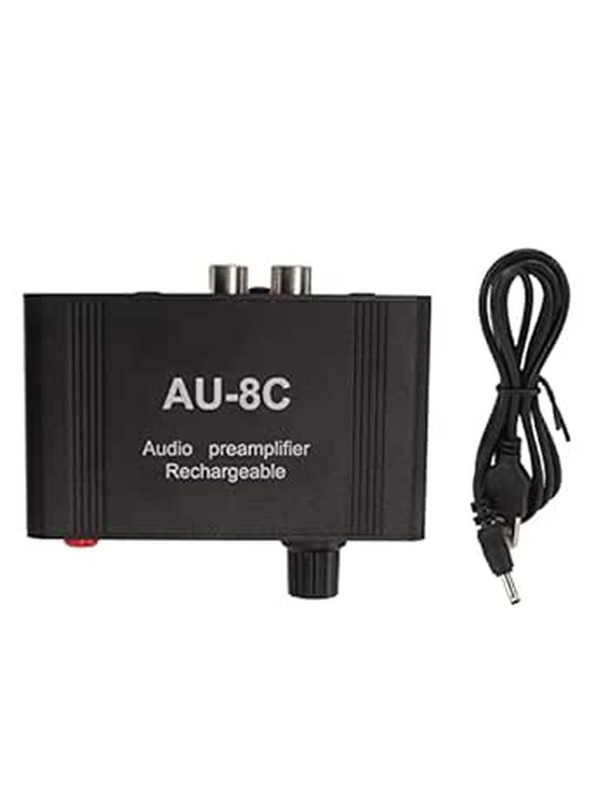 Mini Stereo Audio Preamp Phono Amplifier 20dB Gain Aluminum Alloy Shell Dual Op Amp USB - Image 1