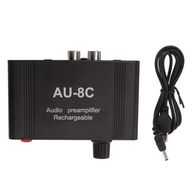 Mini Stereo Audio Preamp Phono Amplifier 20dB Gain Aluminum Alloy Shell Dual Op Amp USB - Image 2
