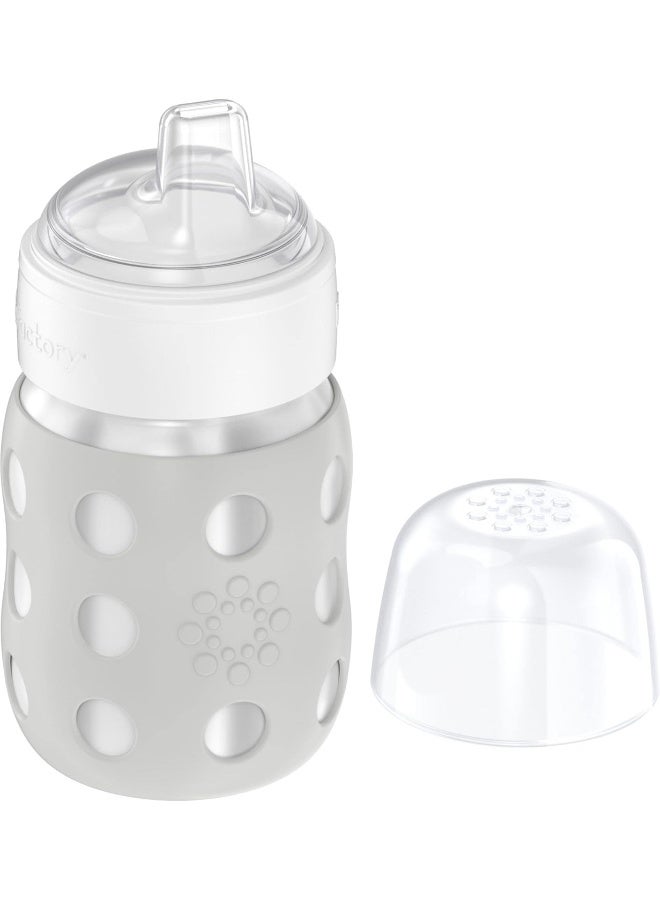 Lifefactory 8-Ounce Stainless-Steel Vacuum-Insulated Wide-Neck Baby Bottle with Sippy Nipple, Stone Gray, LS2251WCG4 - Image 3