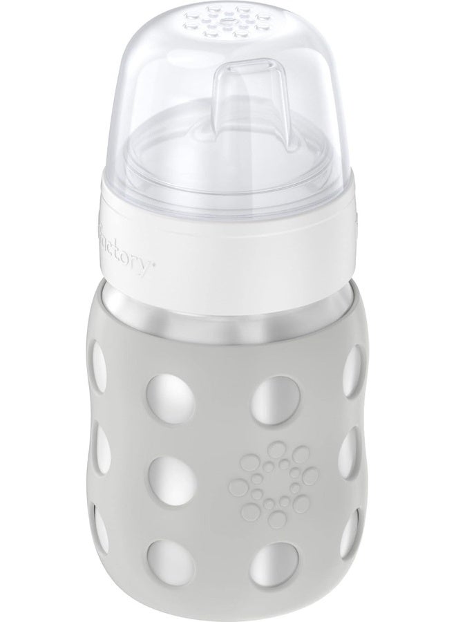 Lifefactory 8-Ounce Stainless-Steel Vacuum-Insulated Wide-Neck Baby Bottle with Sippy Nipple, Stone Gray, LS2251WCG4 - Image 2