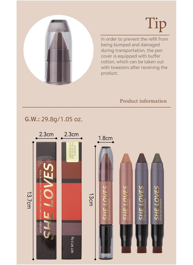 Sheloves - Hairline Powder Pen for Thinning Hair Root Touch-Up Contour Shading Fills Hair Gaps for a Youthful Look（01#） - Image 1
