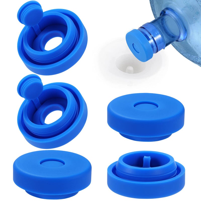 3 and 5 Gallon Water Jug Cap ReusableFood Grade Silicone Replacement Gallon Caps for 55mm Bottle and Water DispensersNonSpill 5 Gal Water Jug Cap Replacement CoverPatented5 Pack