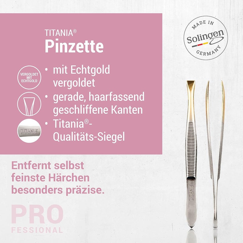 Titania Straight Tweezer with Gold Plated Tip - Image 3
