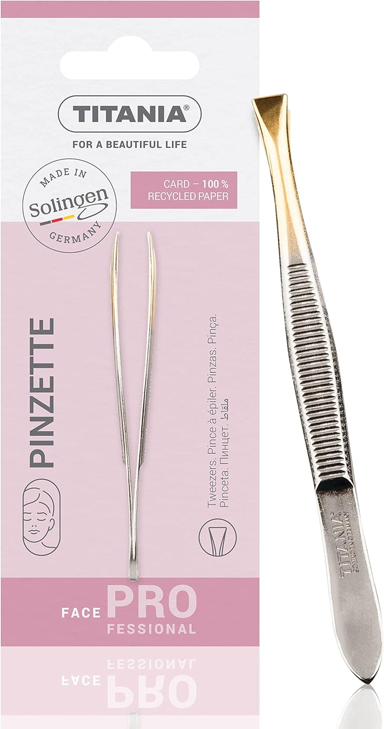 Titania Straight Tweezer with Gold Plated Tip - Image 2