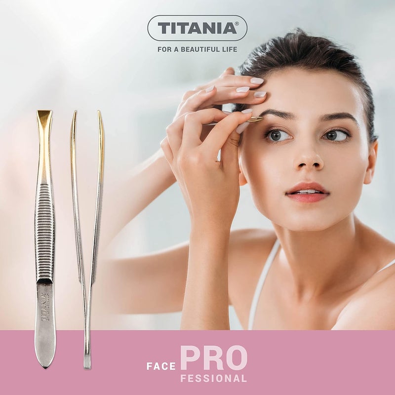 Titania Straight Tweezer with Gold Plated Tip - Image 4