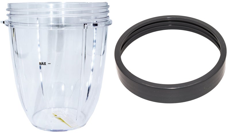 Blendin Replacement 18 Ounce Small Short Cup Jar with 1 Screw-Off Comfort Lip Ring, Compatible with Nutribullet 600W, 900W, NB-101B, NB-101S, NB-201, NBR-0601, NBR-1201, NB9-1301, 900 Pro Series - Image 3