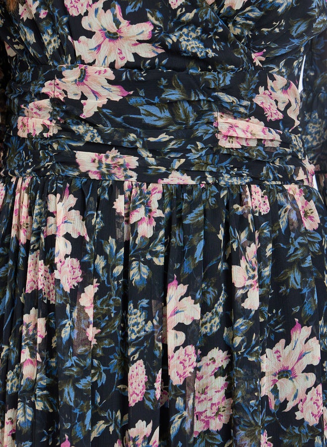 ستايلي فستان طويل بأكمام طويلة وطبعة زهور - Image 4