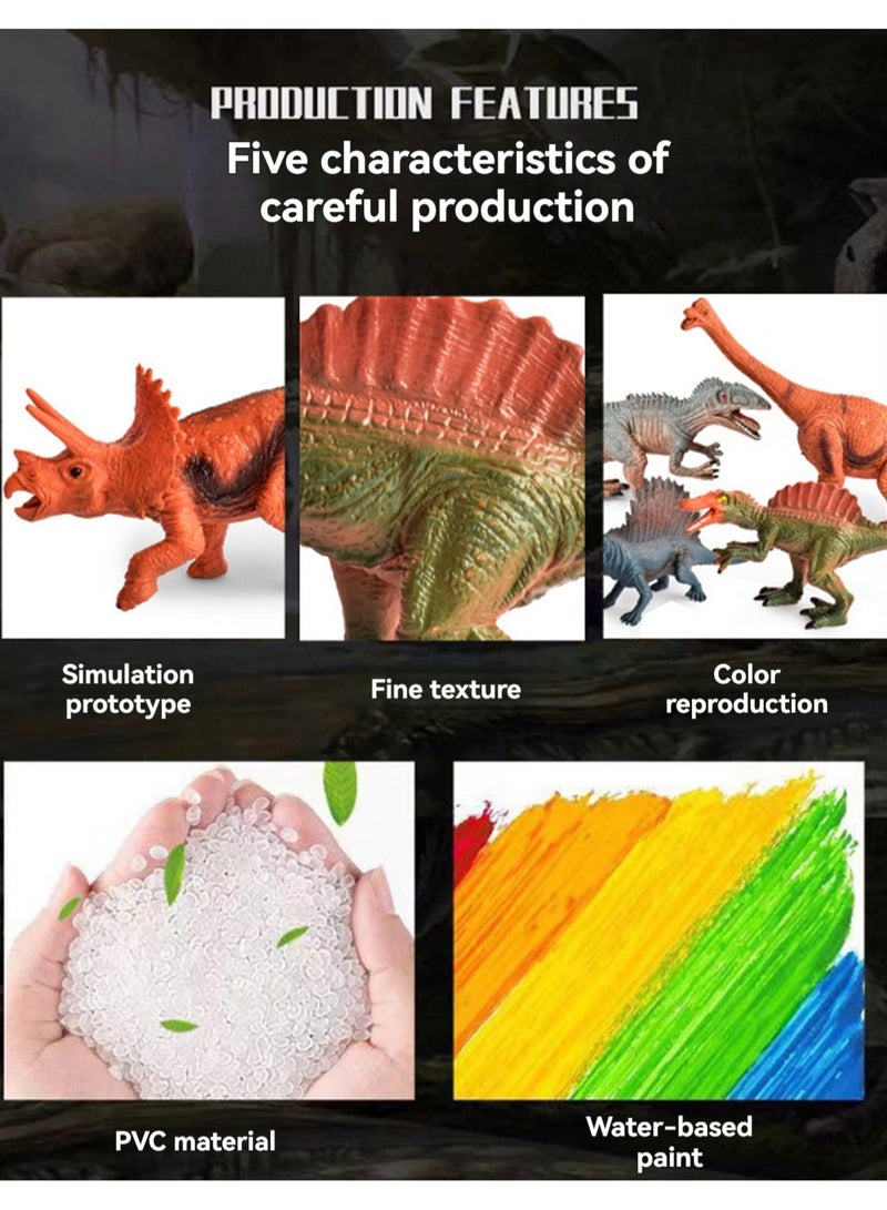 Solid Dinosaur Storage Box Set Toys For Children Over 3 Years Old, Multiple Realistic Dinosaur Models With Boxes, Tyrannosaurus Rex, Jurassic Dinosaurs, Toddler Boys And Girls - Image 2