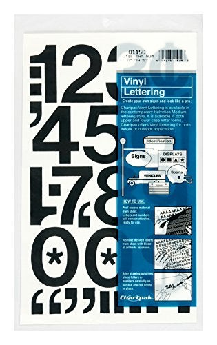 CHARTPAK Self-Adhesive Vinyl Numbers, 2 Inches High, Black, 12 per Pack (01150) - Image 3