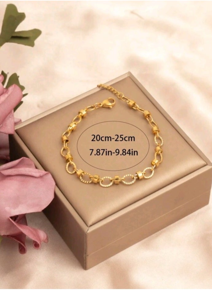 Jewelry For Life - Trendy Stainless Steel Gold Plated Anklet For Women - Image 1