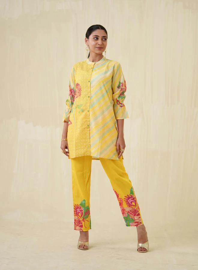 DW DW Floral Printed Longline Top and Trouser Co-Ords