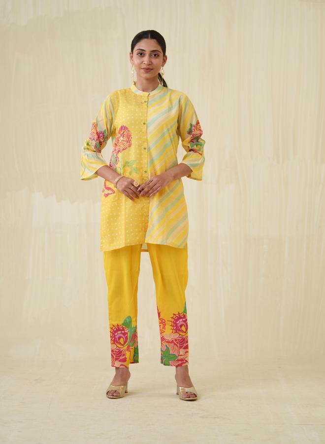 DW Floral Printed Longline Top and Trouser Co-Ords - Image 1