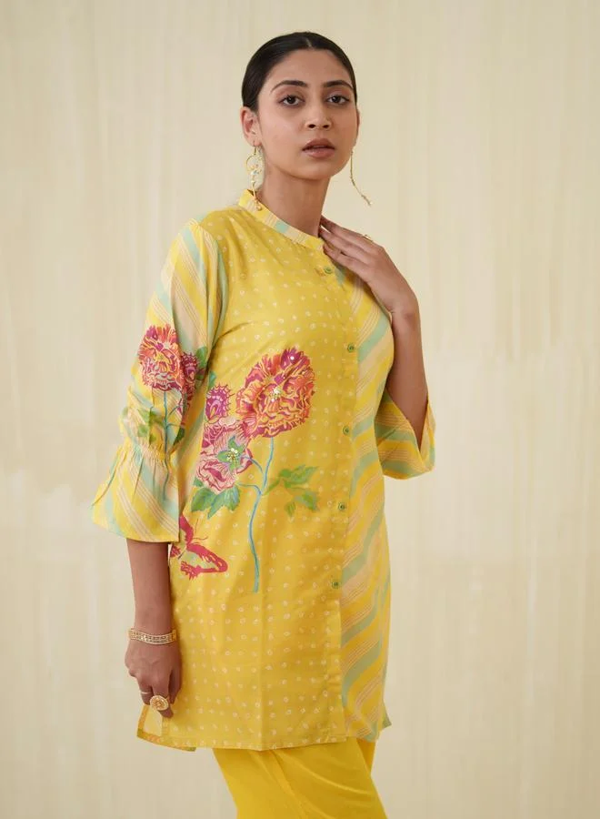 DW DW Floral Printed Longline Top and Trouser Co-Ords