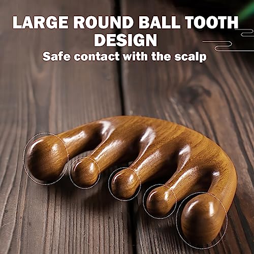 Cureder Wooden Scalp Massager - Handmade 100% Natural Green Sandalwood Wide Tooth Combs - Wood Massage Comb & Sandalwood Comb for Luxurious Hair Care - Image 5