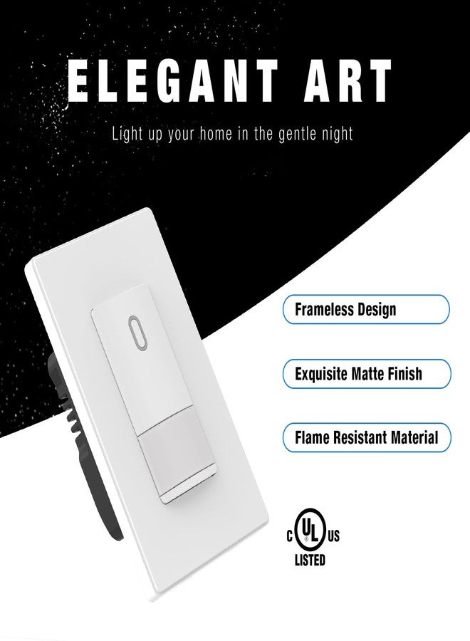 ELEGRP Matte White Single Pole Occupancy Motion Sensor Light Switch, Need Neutral Wire, 120° Sensor Coverage PIR Infrared Motion Activated, for CFL/LED/MLV/INC/HAL/Fan, UL,1 Pack - Image 3