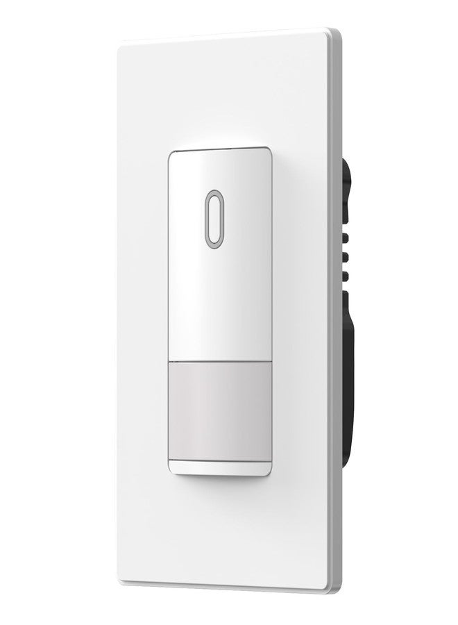 ELEGRP Matte White Single Pole Occupancy Motion Sensor Light Switch, Need Neutral Wire, 120° Sensor Coverage PIR Infrared Motion Activated, for CFL/LED/MLV/INC/HAL/Fan, UL,1 Pack - Image 1