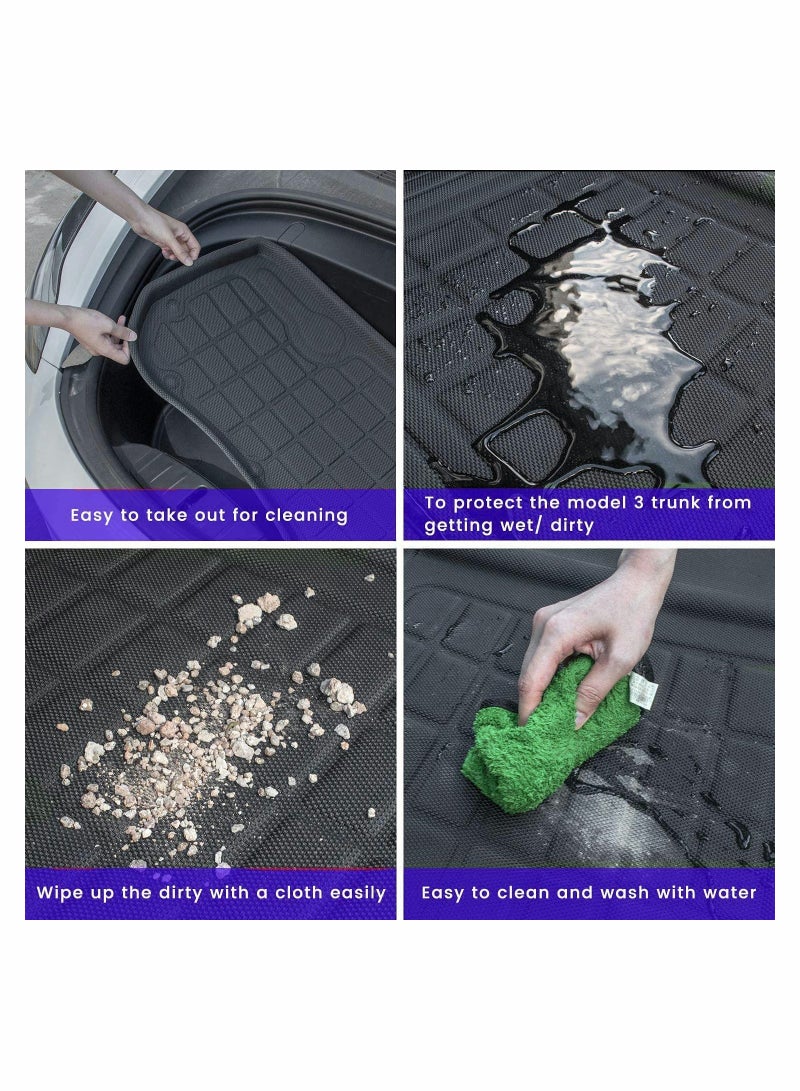Excefore Frunk Mat Front Trunk Mats Cargo Liner Trunk Storage Mat Tesla Model 3 Accessories  - Image 2