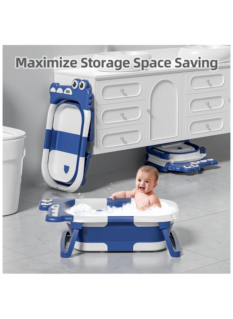 ميكسد مجموعة حوض استحمام أطفال قابلة للطي (ترمومتر + حصيرة عائمة + منشفة بغطاء رأس) - مناسبة من 0 إلى 3 سنوات، مراقبة ذكية لدرجة الحرارة، موفرة للمساحة، مواد آمنة للاستخدام في المنزل والسفر. - Image 5