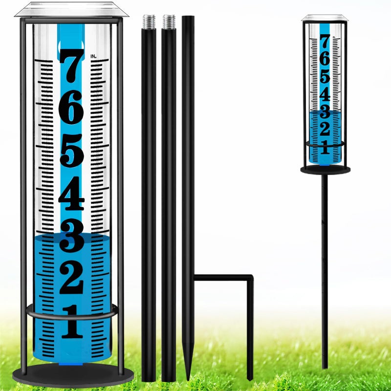 Asenron Rain Gauge Outdoor Freeze Proof Rain Gauges Outdoors Best Rated Upgraded Accurate Rain Measure Gauge for Yard Thickened Plastic Rain Meter with Stake Large Font Water Gauge Adjustable Height - Image 2