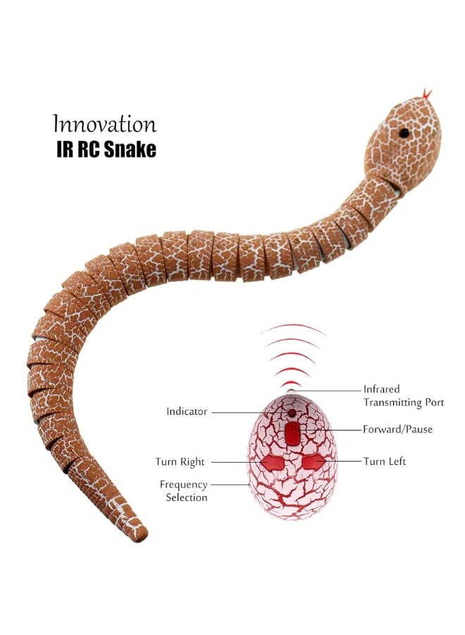Tipmant Tipmant RC Snake IR Remote Control Crawlers Fake Realistic Animals Vehicle Scary Prank Toys Kids Halloween Christmas Birthday Gifts (Orang-Pink) - Image 1