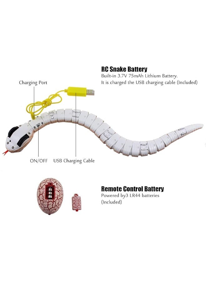 Tipmant Tipmant RC Snake IR Remote Control Crawlers Fake Realistic Animals Vehicle Scary Prank Toys Kids Halloween Christmas Birthday Gifts (Orang-Pink) - Image 4