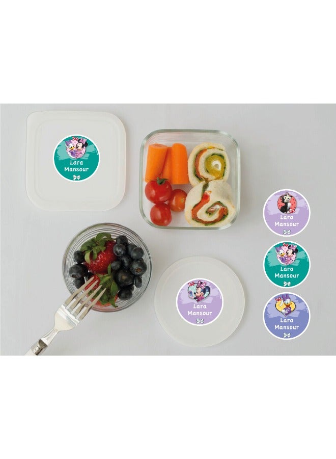 Disney Personalized Waterproof Name Labels for Kids – Set of 74 Custom Stickers for School Supplies, Lunch Boxes, Clothes and Toys