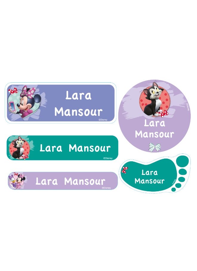 Essmak Disney Personalized Waterproof Name Labels for Kids – Set of 74 Custom Stickers for School Supplies, Lunch Boxes, Clothes and Toys  - Image 1