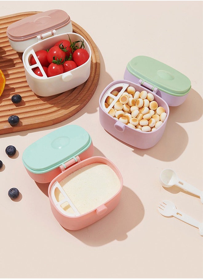 Super ZYouth Baby Formula Container, Milk Powder Dispenser with Forks and Scoop, Portable Travel Food Storage for Infant, 410ml / 600ml, Pink  - Image 4