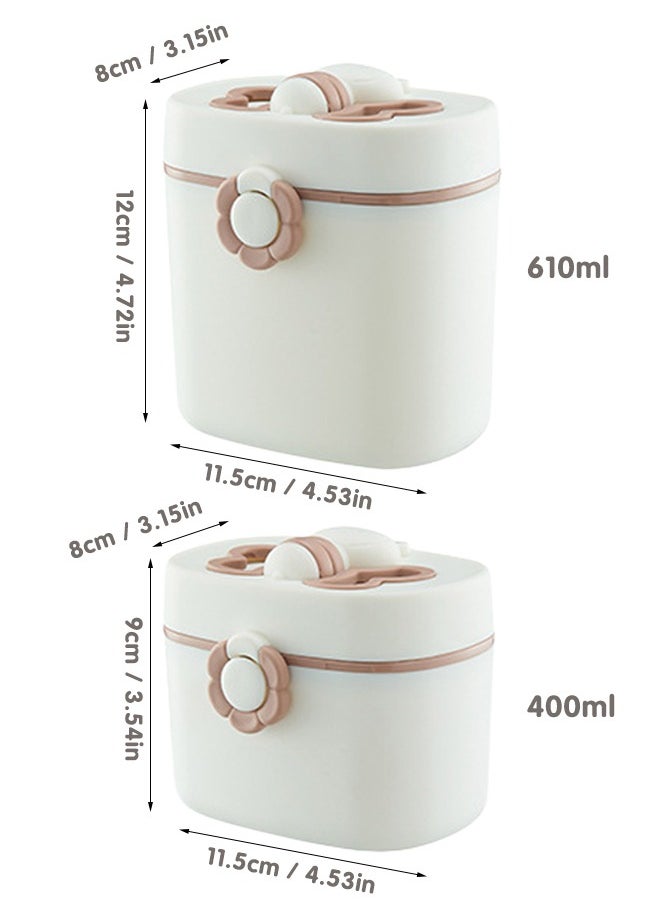 Super ZYouth Baby Formula Container, Milk Powder Dispenser with Forks and Scoop, Portable Travel Food Storage for Infant, 410ml / 600ml, Pink  - Image 2