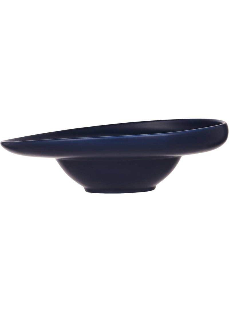 Shallow 24 cm Porcelain Pasta Plate Matt Dark Blue | Premium Matte Finish Wide Rim Dinner Plate | Elegant Serving Plate for Pasta, Noodles, Salads & Continental Food - Image 4